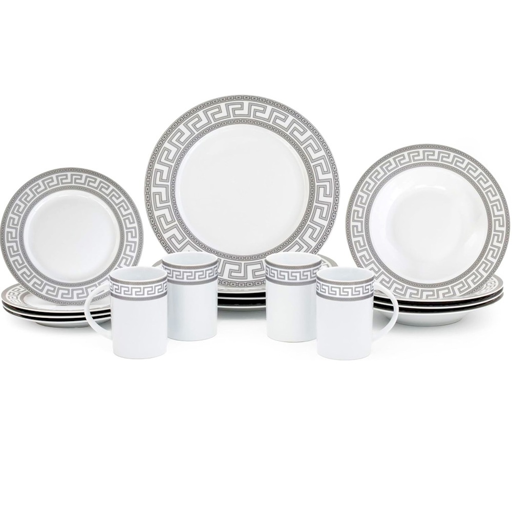 Versace White and Gray Dinnerware Set